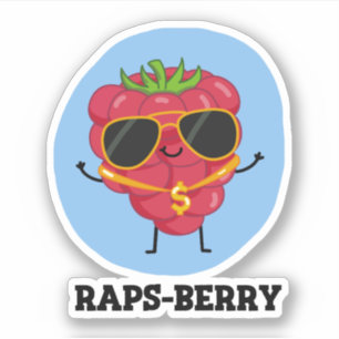 Pegatina Raps-berry Funny Rapper Raspberry Pun