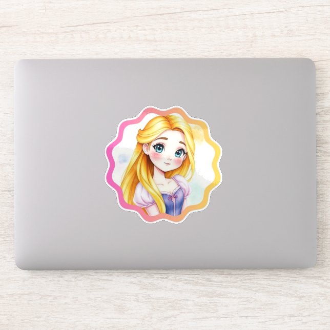 Pegatina Rapunzel Dreams Custom-Cut Vinyl Sticker (Ordenador)