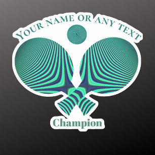 Pegatina Raquetas de tenis de mesa pong azul retro