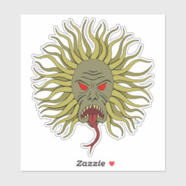 Pegatina Raro arte de terror en la cara