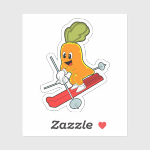 Pegatina Rarrot como esquiador con esquí