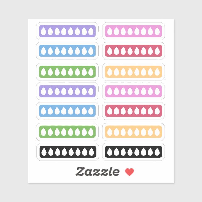 Pegatina Rastreador de hidratación diario (Hoja)