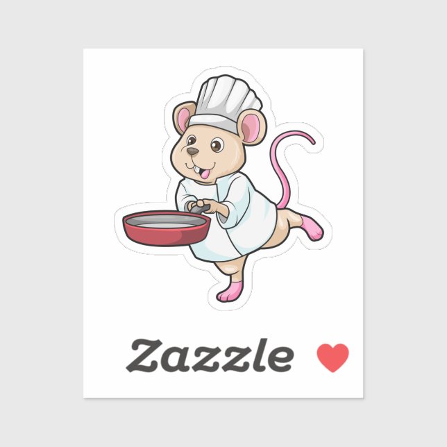 Pegatina Rat as Cook con gorra de Pan y Cocina (Hoja)