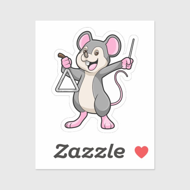 Pegatina Rat at Music con Triangel (Hoja)