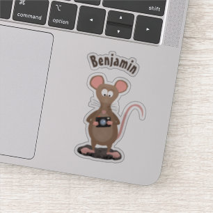 Pegatina Rata divertida con ilustracion de personalizado de