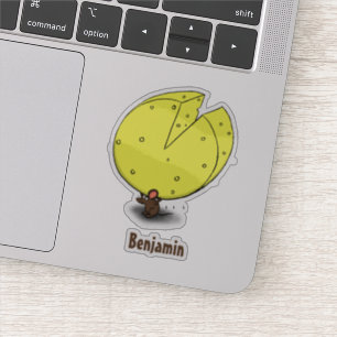 Pegatina Ratón blanco con ilustracion personalizado de ques