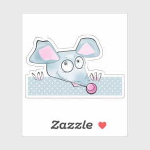 Pegatina Ratón de ratón de rata de personalizado mate niños