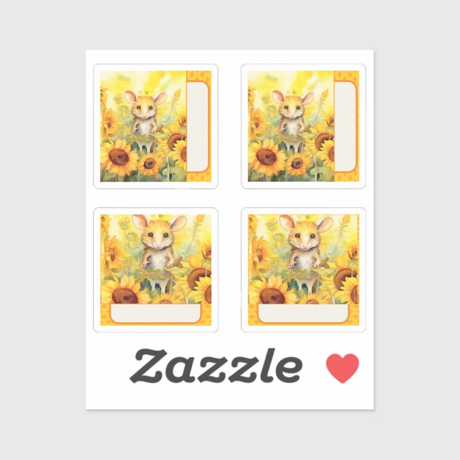 Pegatina Ratón girasol (Hoja)