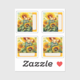 Pegatina Ratón girasol