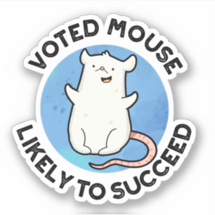 Pegatina Ratón Votado Probable De Éxito En Un Pun Animal Gr