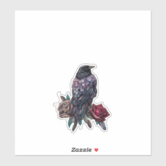 Pegatina Raven and Roses Beautiful