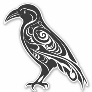 Pegatina Raven de nudo céltico nórdico o ceja