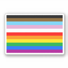 Pegatina Rayas de la Bandera de Progreso LGBTQ+
