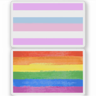 Pegatina Rayas del Orgullo Intersexual
