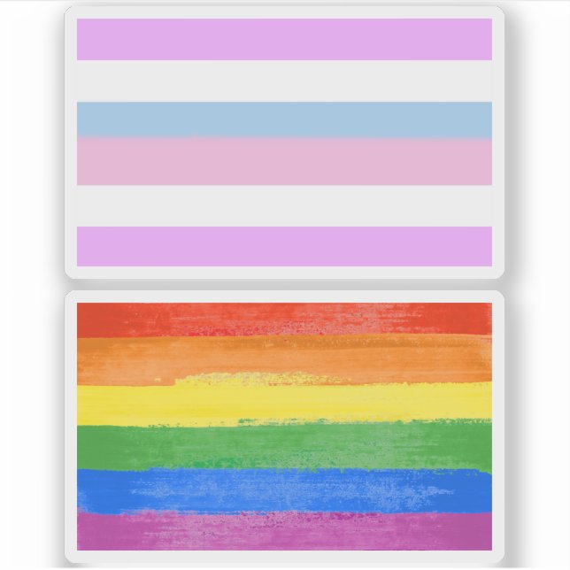 Pegatina Rayas Orgullo Intersexo (Anverso)