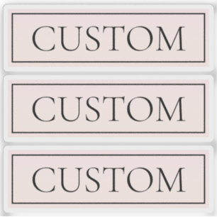 Pegatina Rayo Rubor rosa claro y texto editable elegante