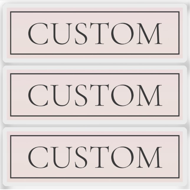 Pegatina Rayo Rubor rosa claro y texto editable elegante (Anverso)