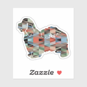 Pegatina Raza de perro de La Habana Geo Silhouette Plaid