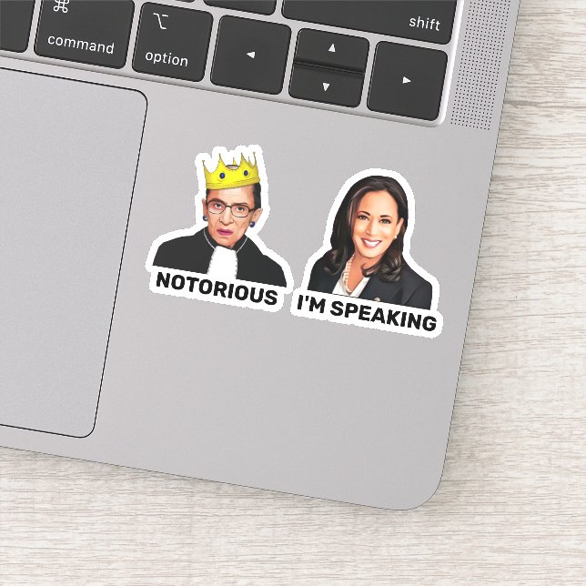 Pegatina RBG Notorious Kamala Harris Hablo (Detalle)