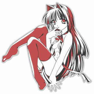 Pegatina RBP, Neko la chica anime gato sexy furry
