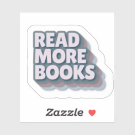 Pegatina Read More Books Retro Typography Sticker