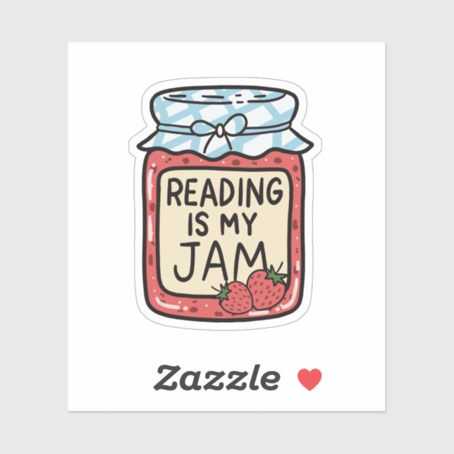 Pegatina Reading is my Jam Cute Bookish Bookclub Book Lover (Hoja)