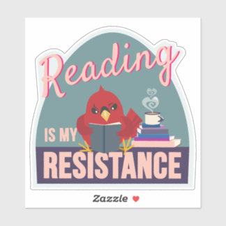 Pegatina Reading Is My Resistance – Blue Egg-Shaped Sticker