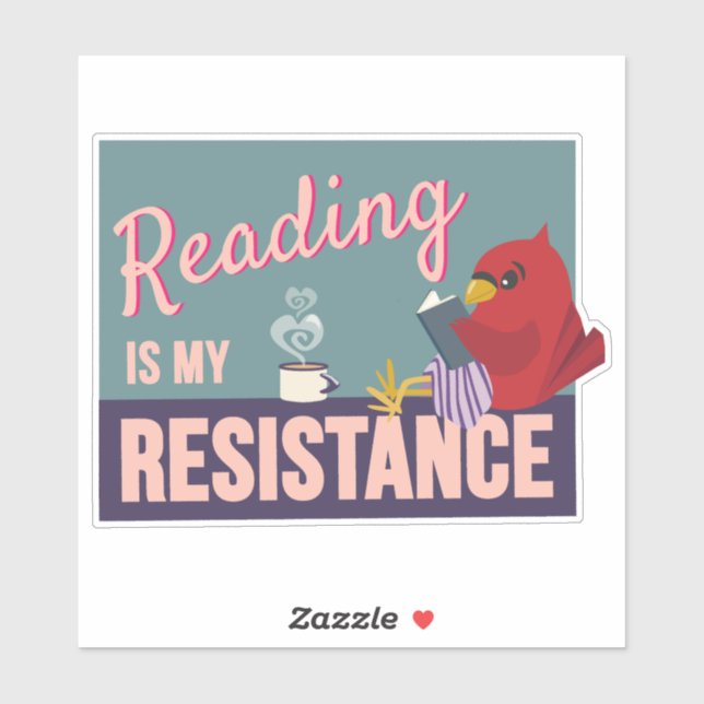 Pegatina Reading is My Resistance Purple Rectangle sticker (Hoja)