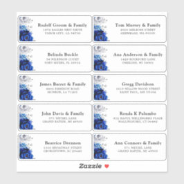 Pegatina Real Blue White Silver Boda Dirección de invitado 