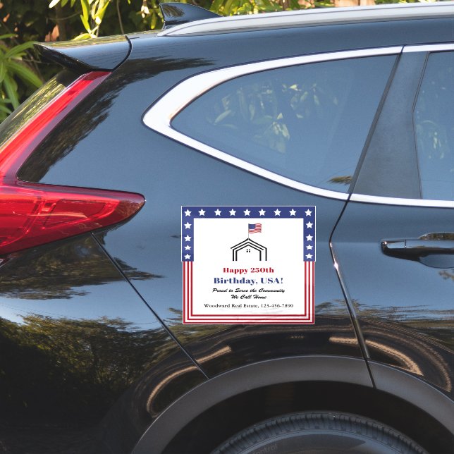 Pegatina Real Estate Custom Car Sticker 250th Birthday USA (Lado del coche)