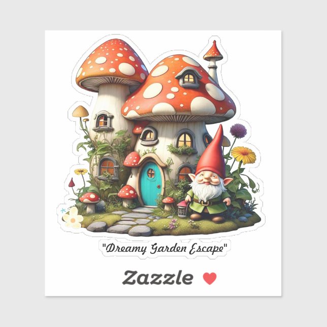 Pegatina "Realismo de la fantasía en el jardín" (Hoja)