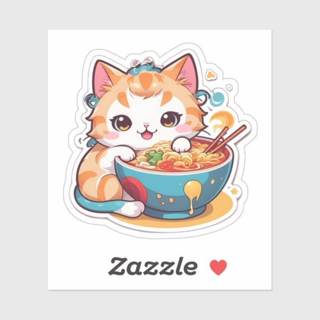 Pegatina Realmente Me Encanto Ramen Kitten (Hoja)