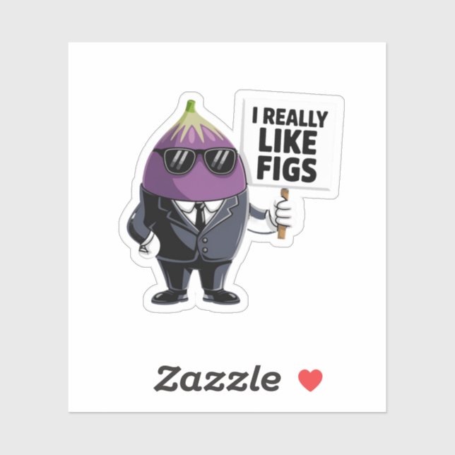 Pegatina Realmente me gustan los higos un diseño divertido  (Hoja)
