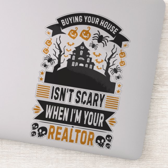 Pegatina Realtor Halloween - Agente inmobiliario Broker (Detalle)