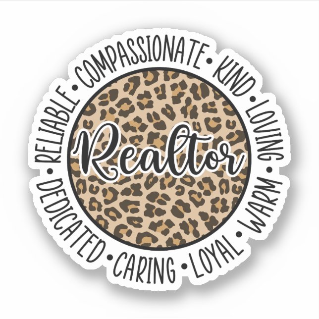 Pegatina Realtor, inmobiliario, regalo para realtor (Anverso)