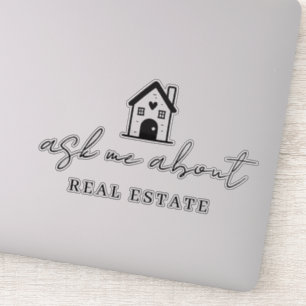 Pegatina Realtor me pregunta sobre promoción inmobiliaria