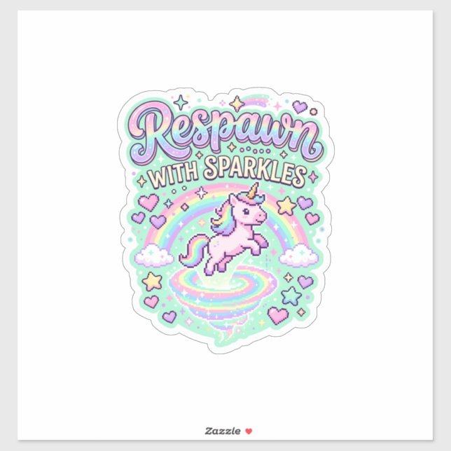Pegatina Reaparición de Unicornio con Purpurina Vector Prem (Hoja)