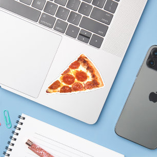Pegatina rebanada de pizza de pepperoni clásica de Slippery