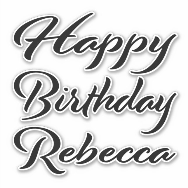 Pegatina Rebecca Name Vorname black Sticker Geburtstag (Anverso)