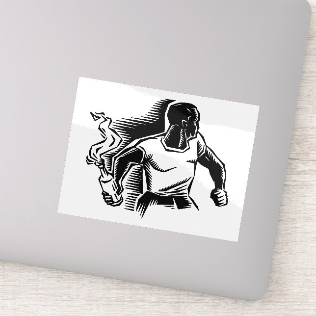 Pegatina Rebel, Molotov Cocktail, Riots, Communist Style (Detalle)