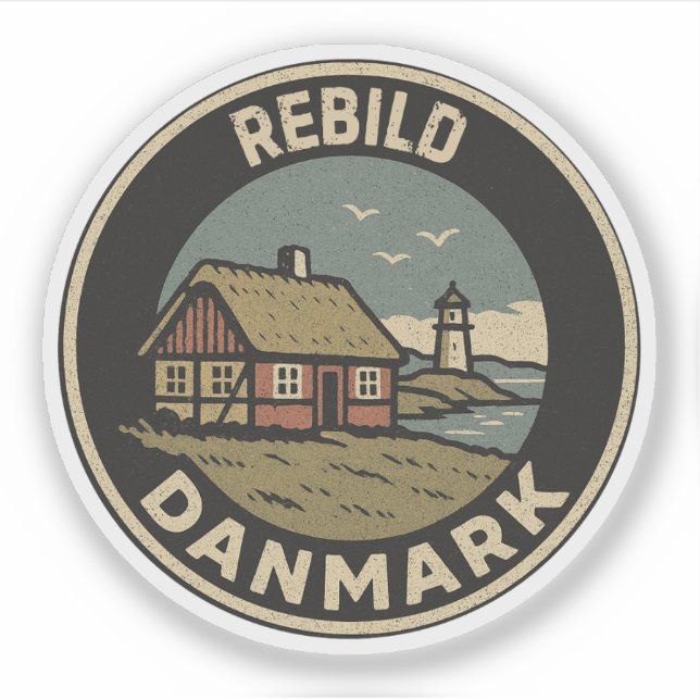 Pegatina Rebild, Dinamarca Danmark  (Anverso)
