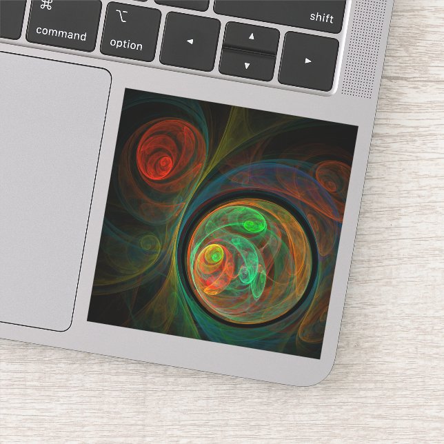 Pegatina Reborn Green Abstract Art (Detalle)