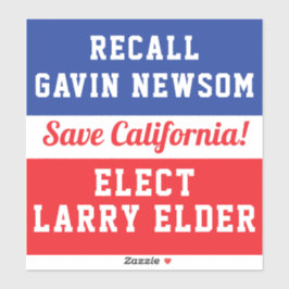 Pegatina Recall Newsom Elect Larry Elder Save California