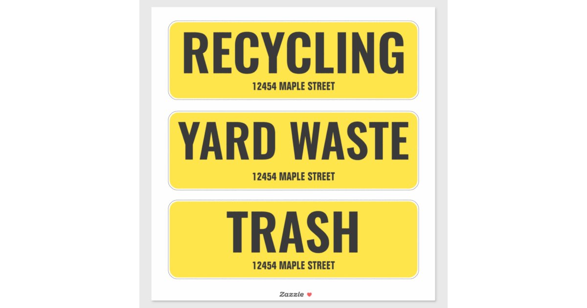Pegatina Reciclaje de residuos de yacimientos de basura con Zazzle.es