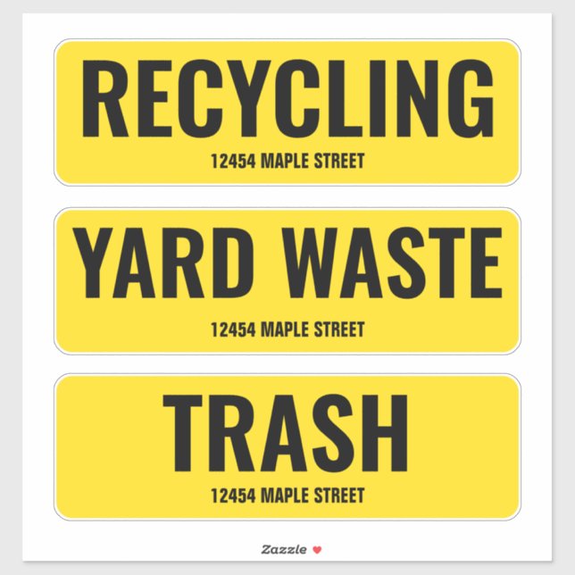 Pegatina Reciclaje de residuos de yacimientos de basura con (Hoja)