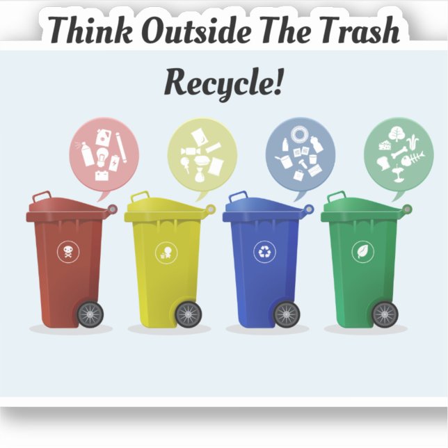 Pegatina Reciclar ("Think Outside the Trash Recycle stickers" )