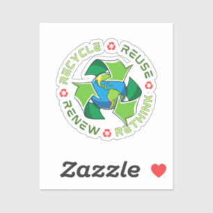 Pegatina Reciclar, Reutilizar, Renovar, Repensar. Salvemos