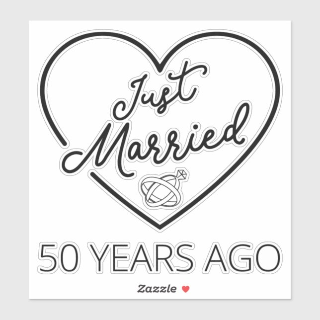 Pegatina Recién casado hace 50 años III (Hoja)