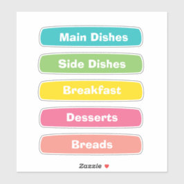 Pegatina Recipe Category Stickers – Binder Tabs