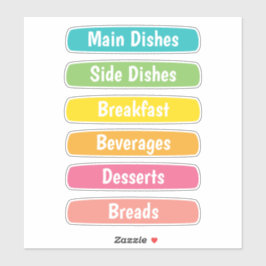Pegatina Recipe Dividers Personalized